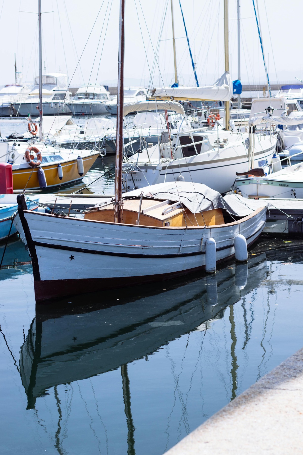 Marina Piccola harbour with sailboats