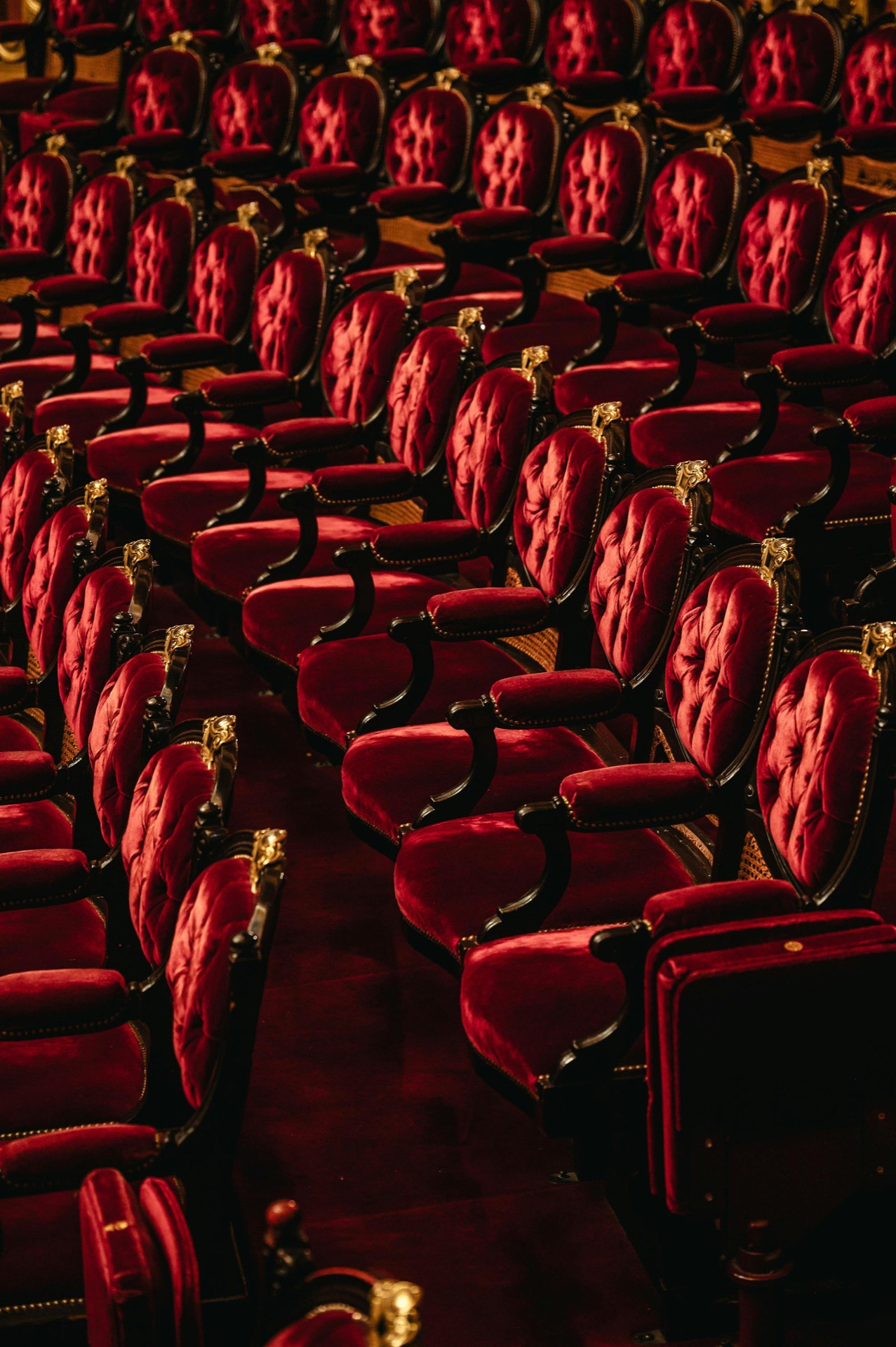 Cagliari theatre hall with red velvet and boxes